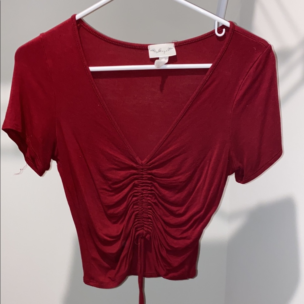 short sleeve scrunch crop top - Picture 1 of 3